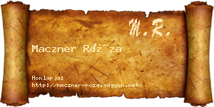 Maczner Róza névjegykártya