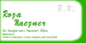 roza maczner business card